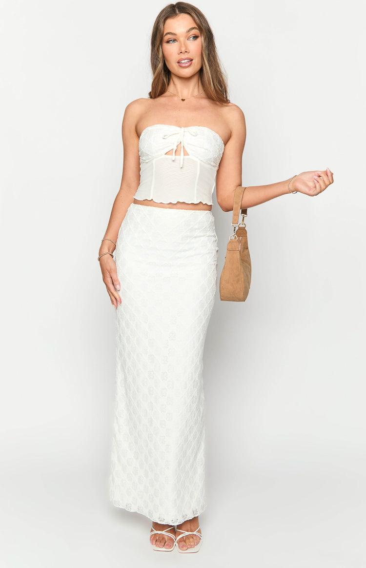Rilee White Maxi Skirt Product Image
