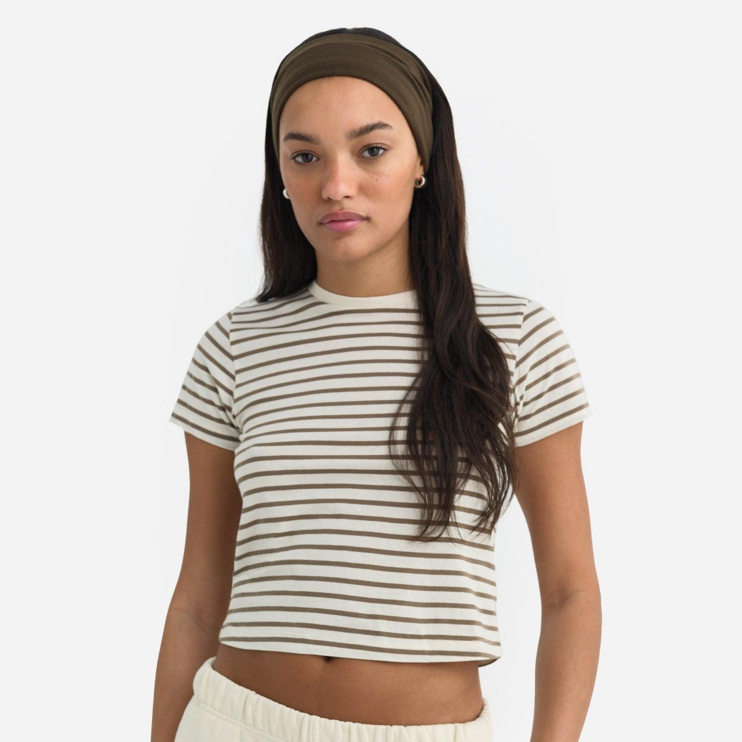 Organic Cotton Striped Shrunken Tee Female Product Image