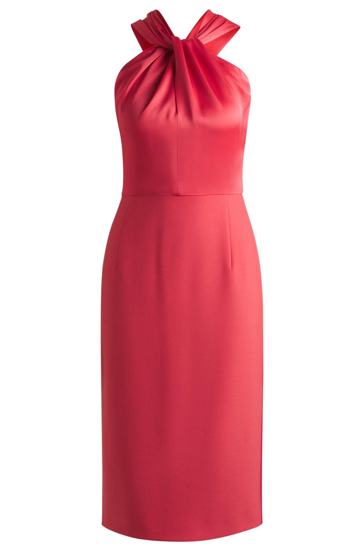 Twist-detail dress in stretch fabric Product Image