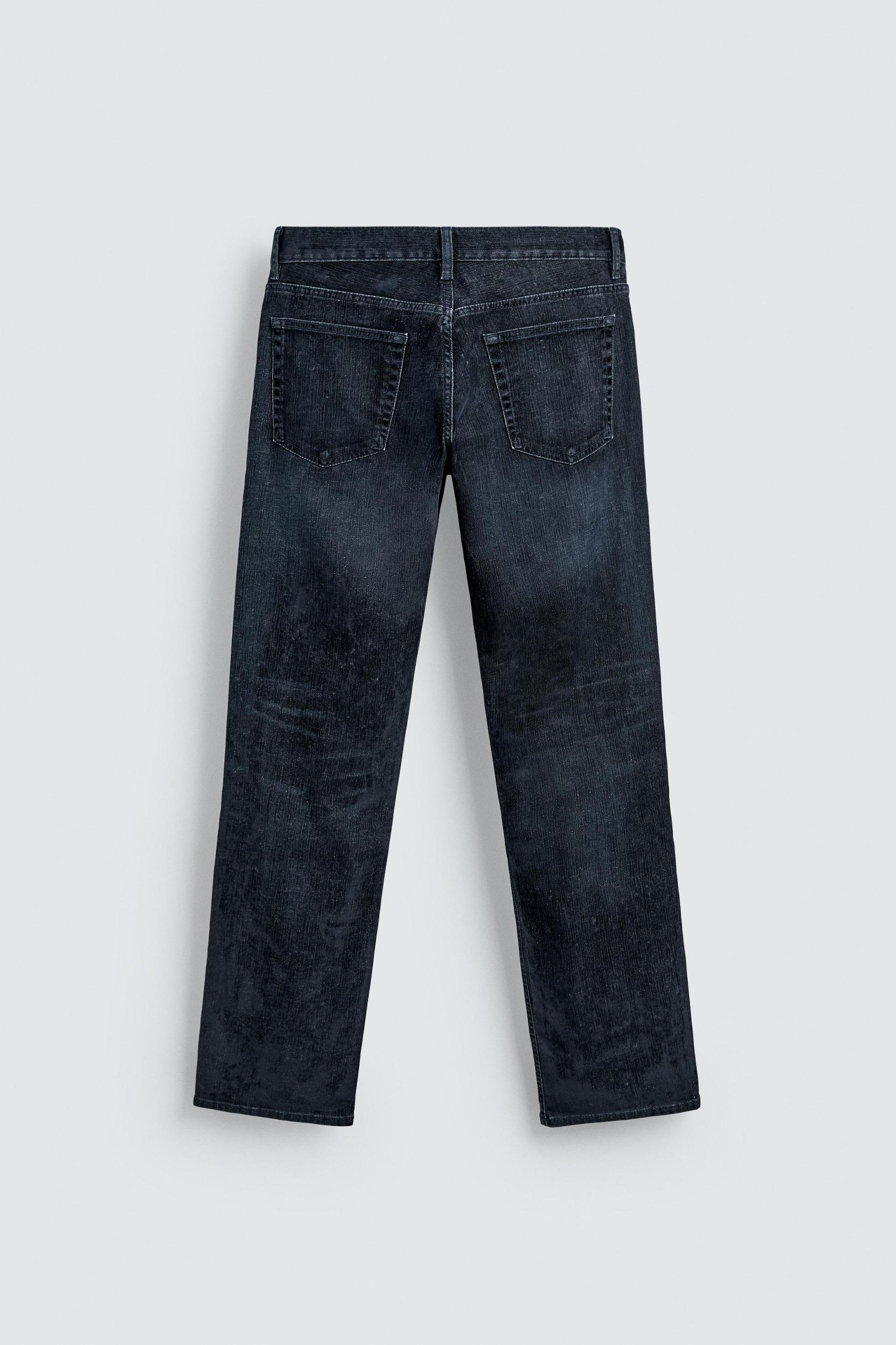 FLOCKED STRAIGHT FIT JEANS Product Image