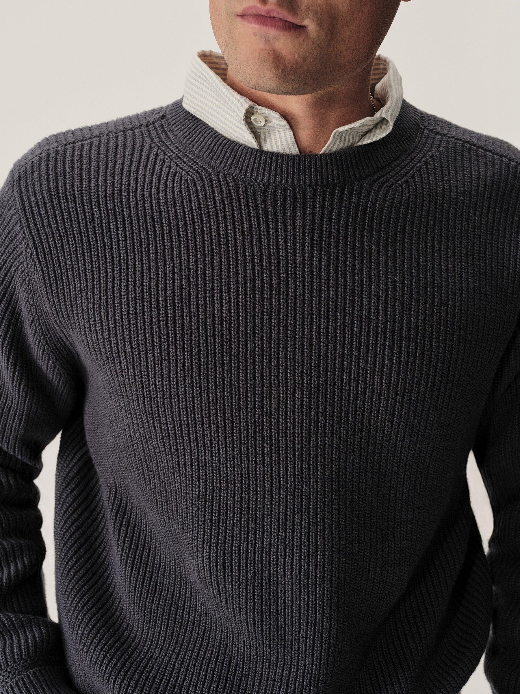 Faded Indigo Seafarer Cotton Rib Crew Product Image