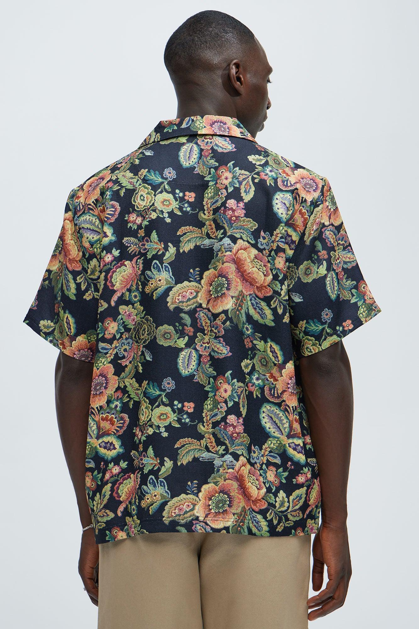 Floral Detail Shirt - Black/combo Product Image