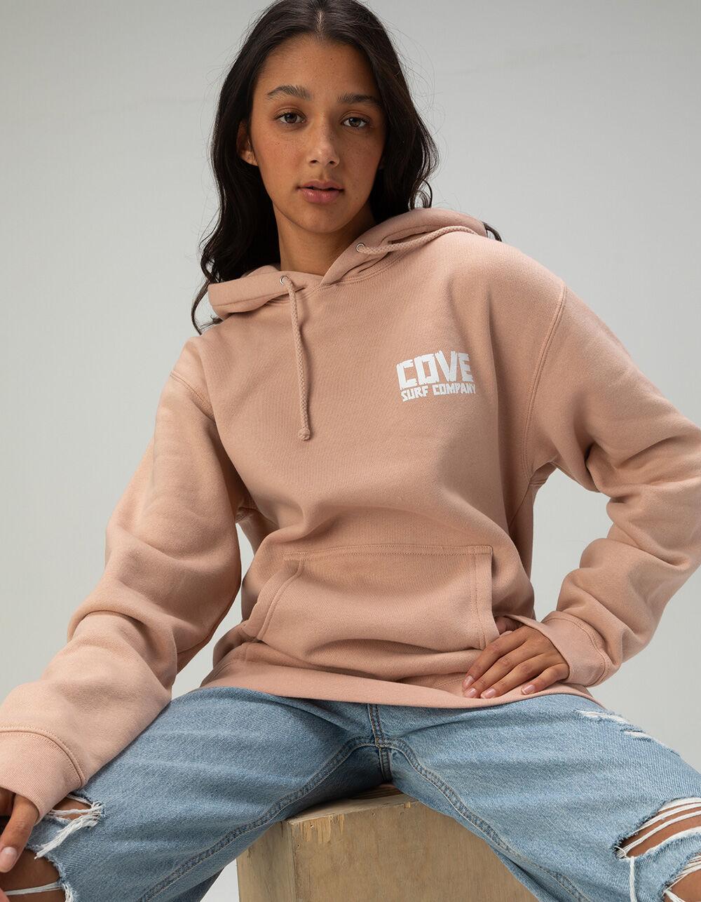 COVE SURF CO. Dinosaur Womens Hoodie - DUSTY PINK Product Image