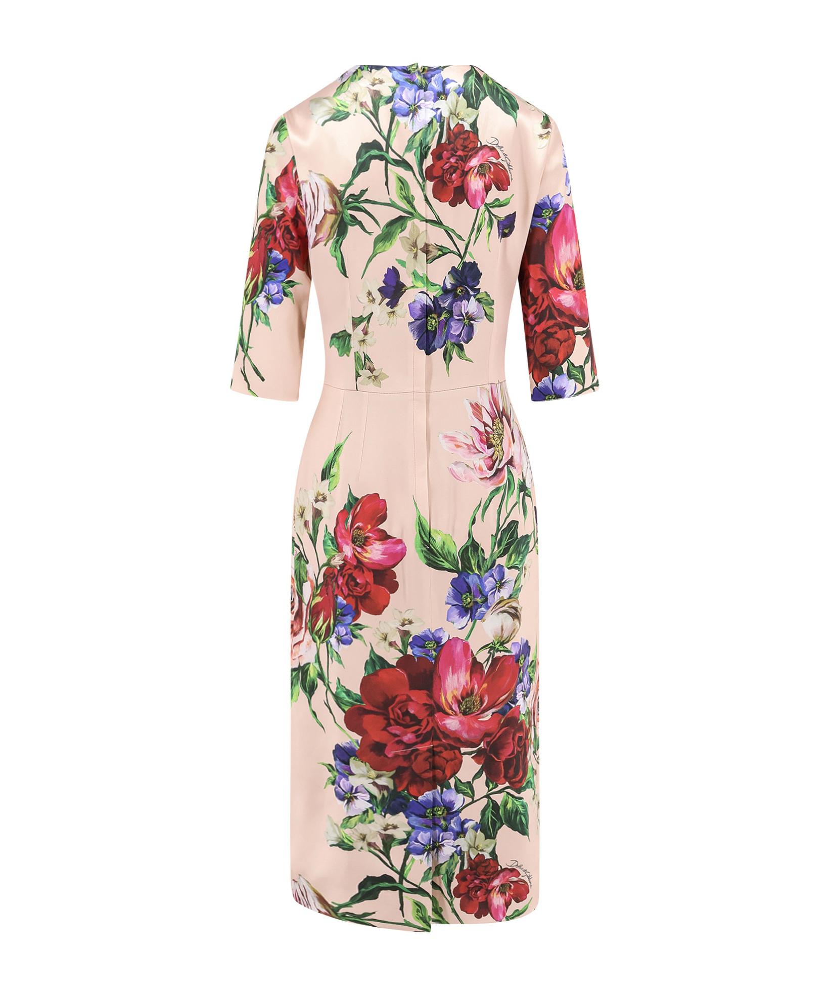 DOLCE & GABBANA Women Flower Print Midi Dress In Neutral Product Image