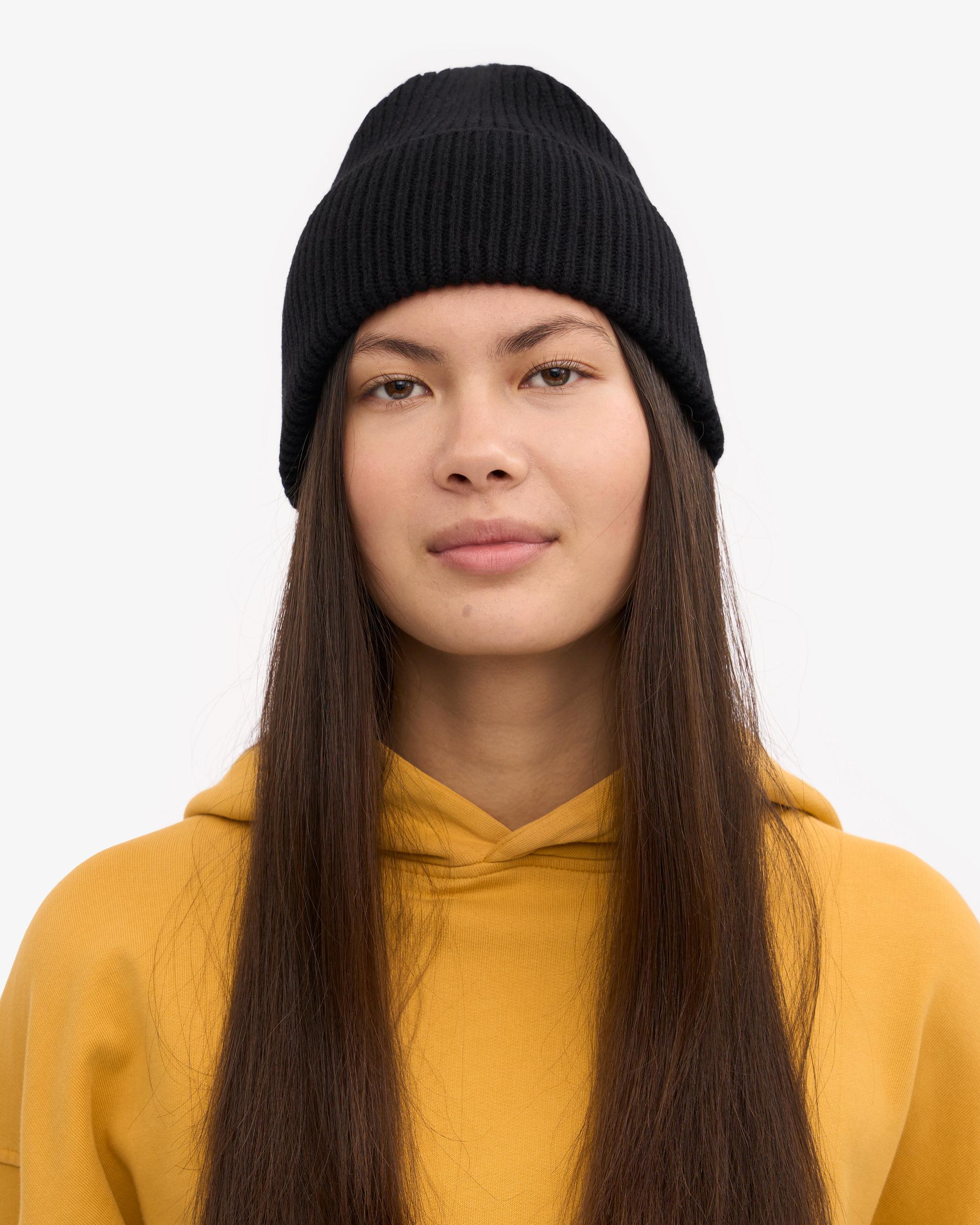 Merino Wool Beanie - Deep Black Product Image