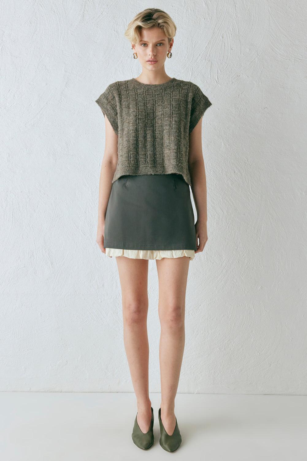 Lera Mini Skirt Charcoal Product Image