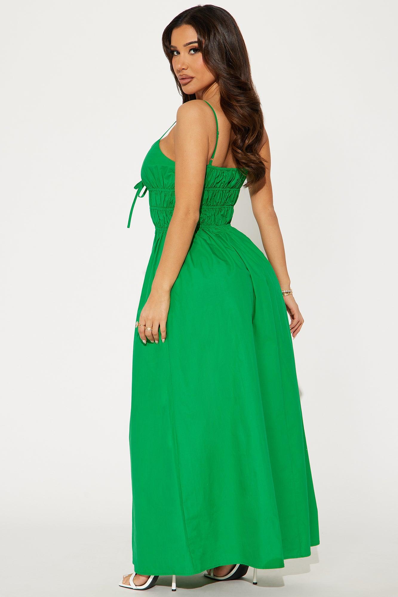 Korie Poplin Maxi Dress - Kelly Green Product Image