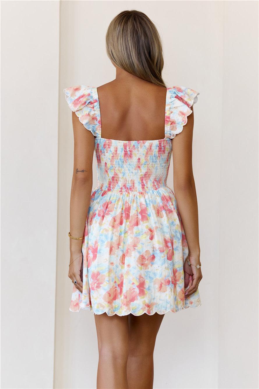 Petal Point Mini Dress Coral Product Image