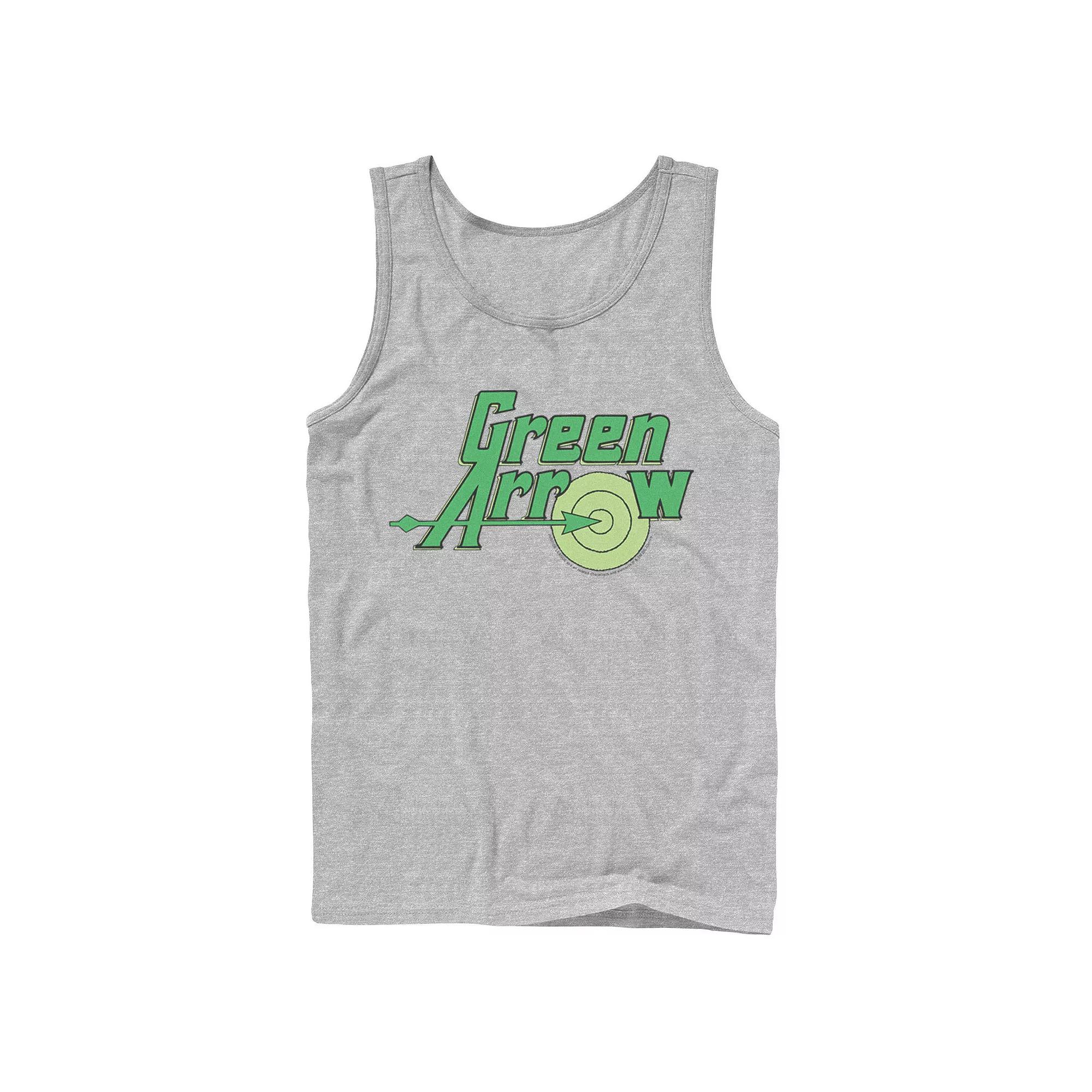 Men's DC Comics The Green Arrow Vintage Text Poster Tank Top,  Product Image
