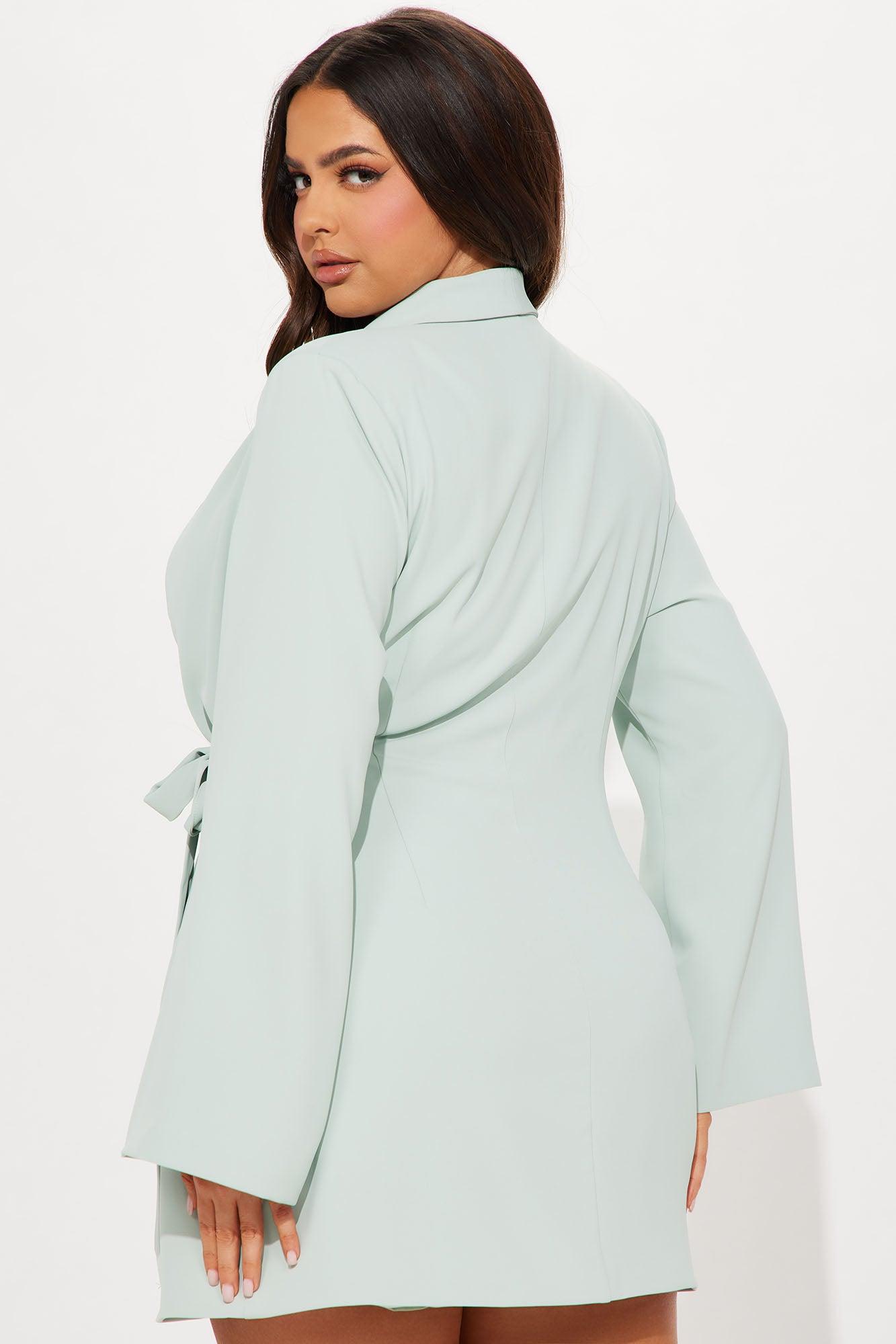Ashley Blazer Mini Dress - Sage Product Image