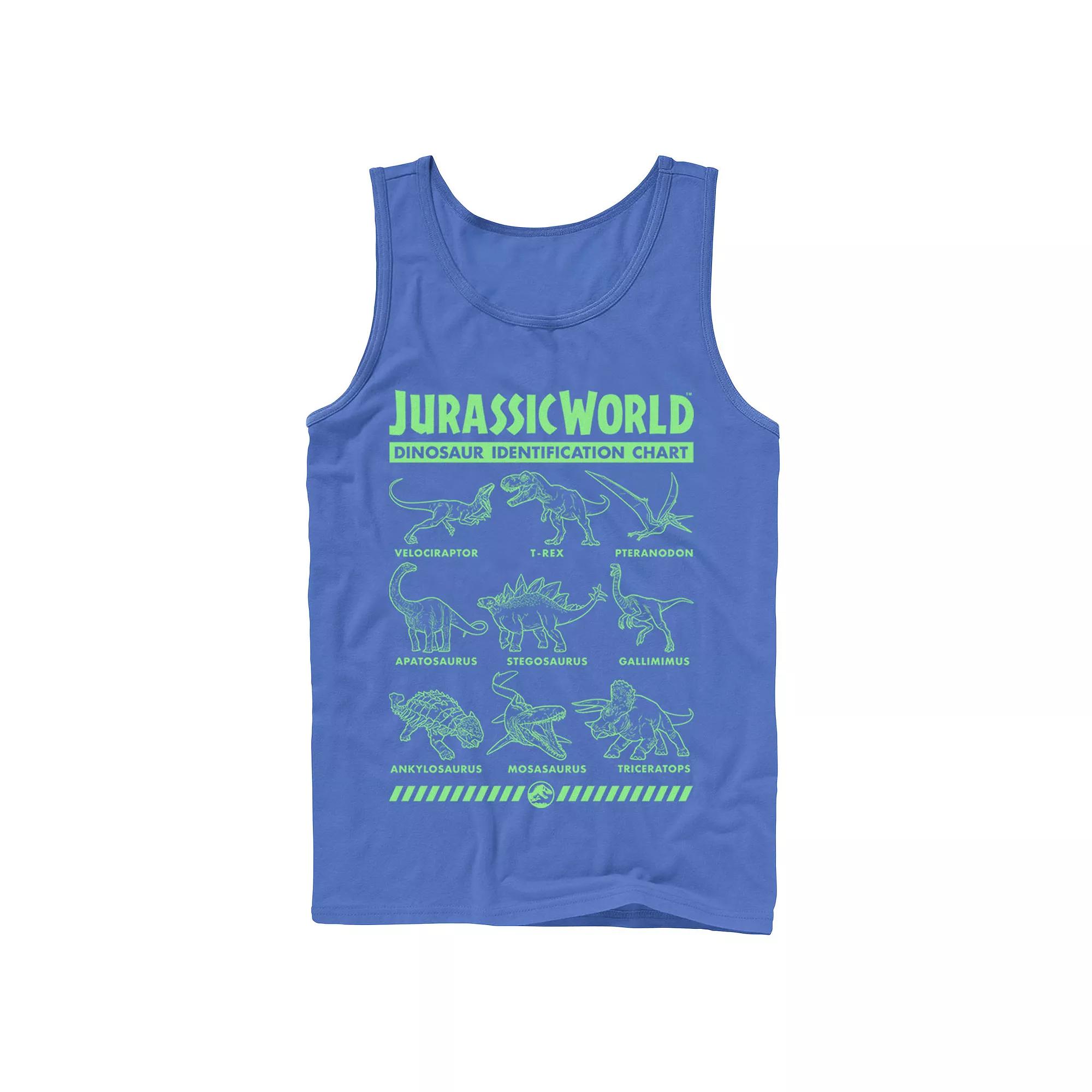 Men's Jurassic World Two Dino Gradient ID Chart Tank Top,  Product Image