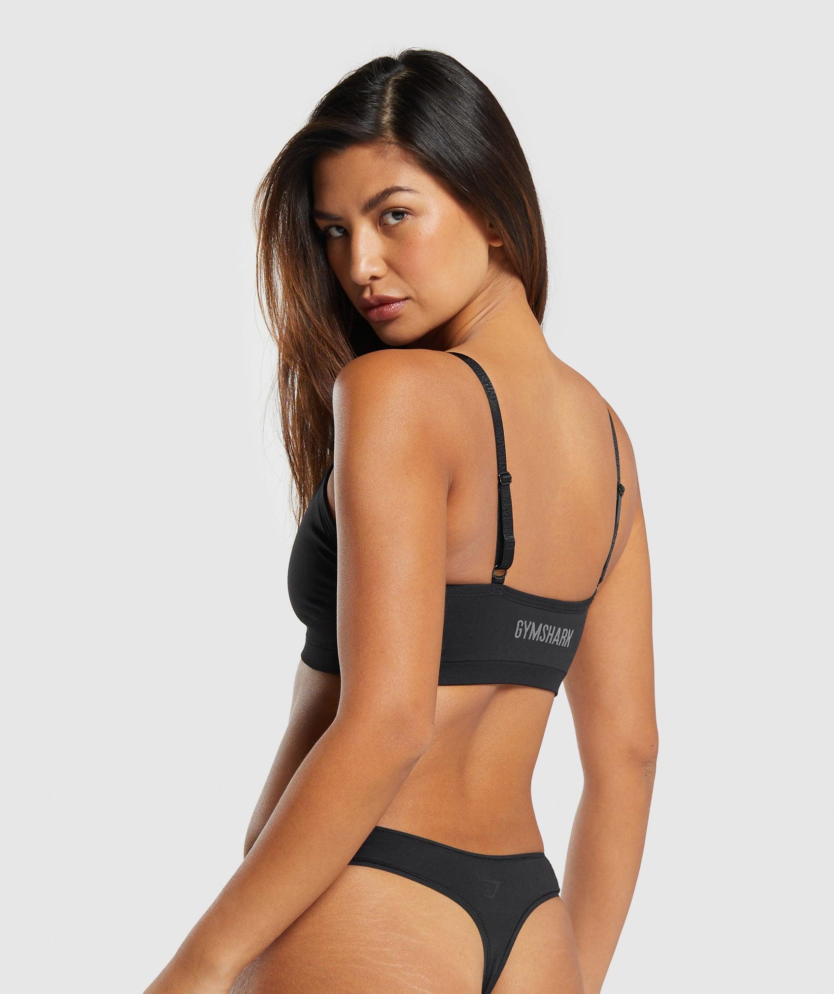 Gymshark Seamless V Neck Bralette - Black Female Product Image