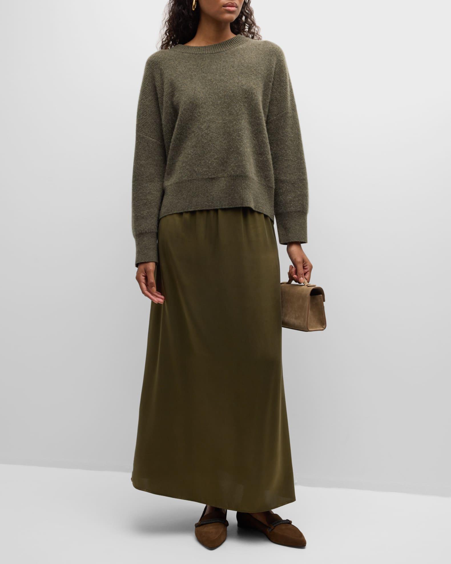 Sela A-Line Silk Maxi Skirt Product Image
