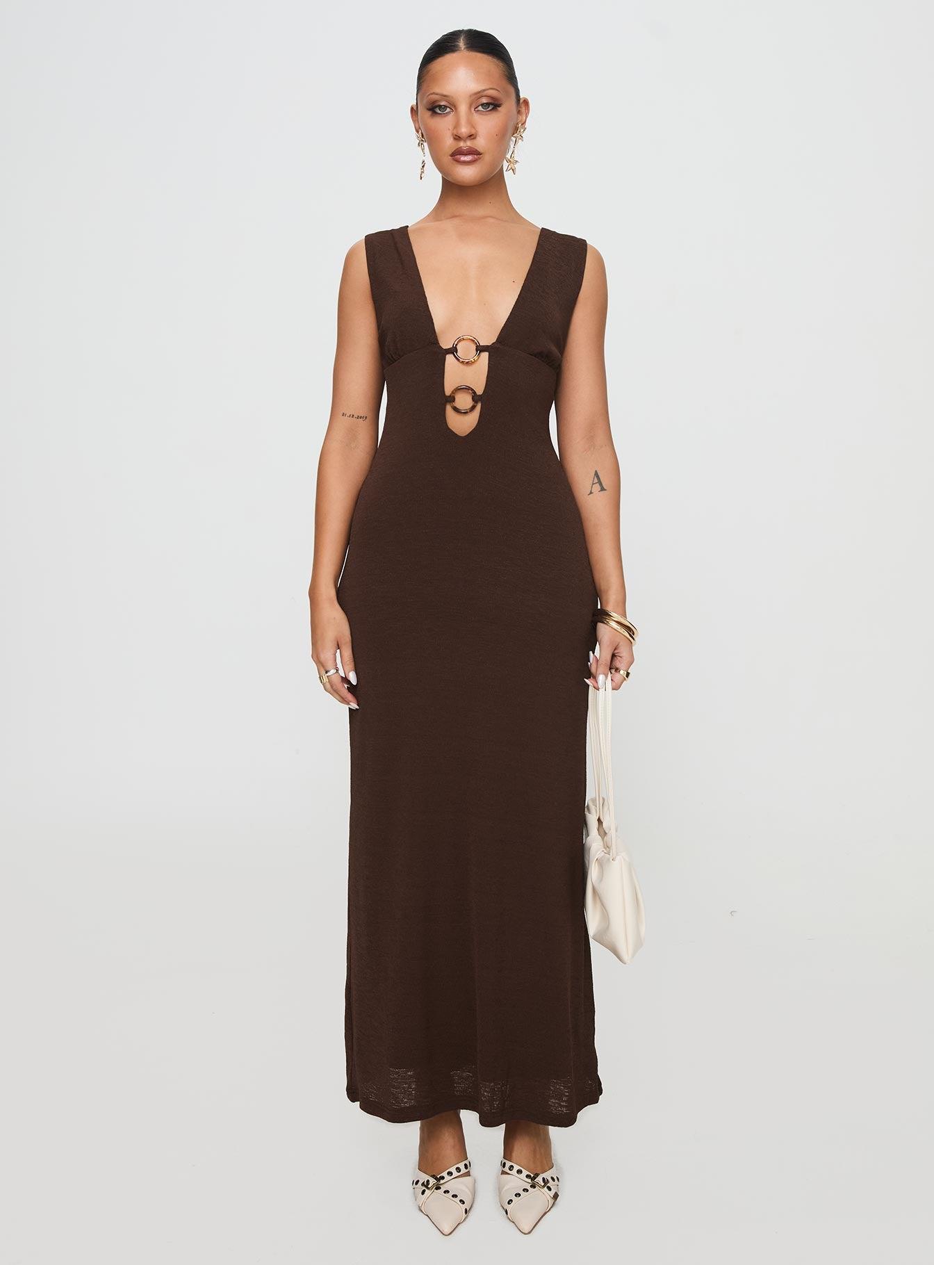 Steward Maxi Dress Chocolate Petite Product Image