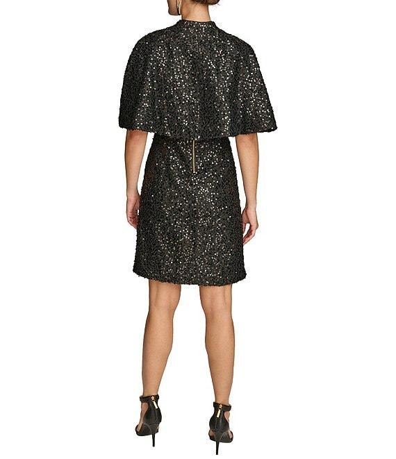 Donna Karan Sequin Tweed Scoop Neck Jacket Dress Product Image