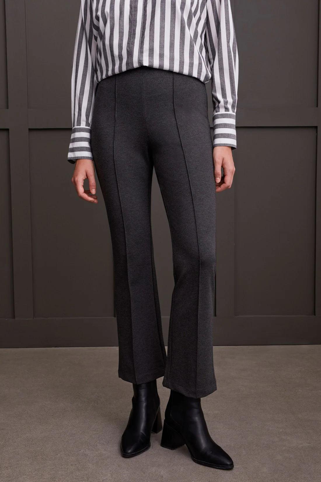Signature Ponte Pull On Pant 28"- Heather Charcoal Product Image