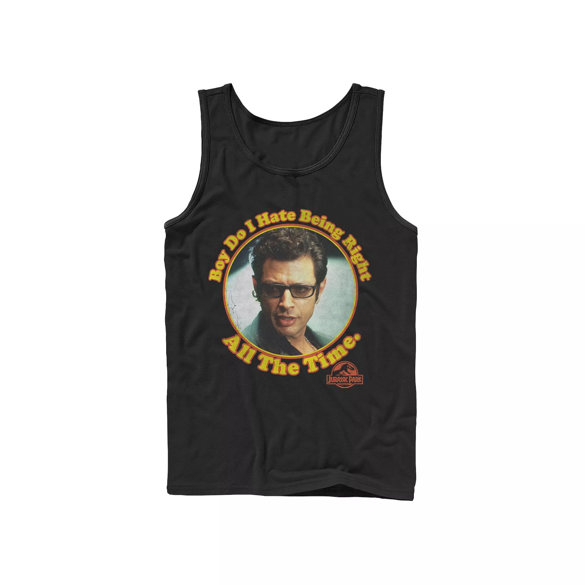 Men's Jurassic Park Hate Being Right All The Time Tank Top,  Product Image