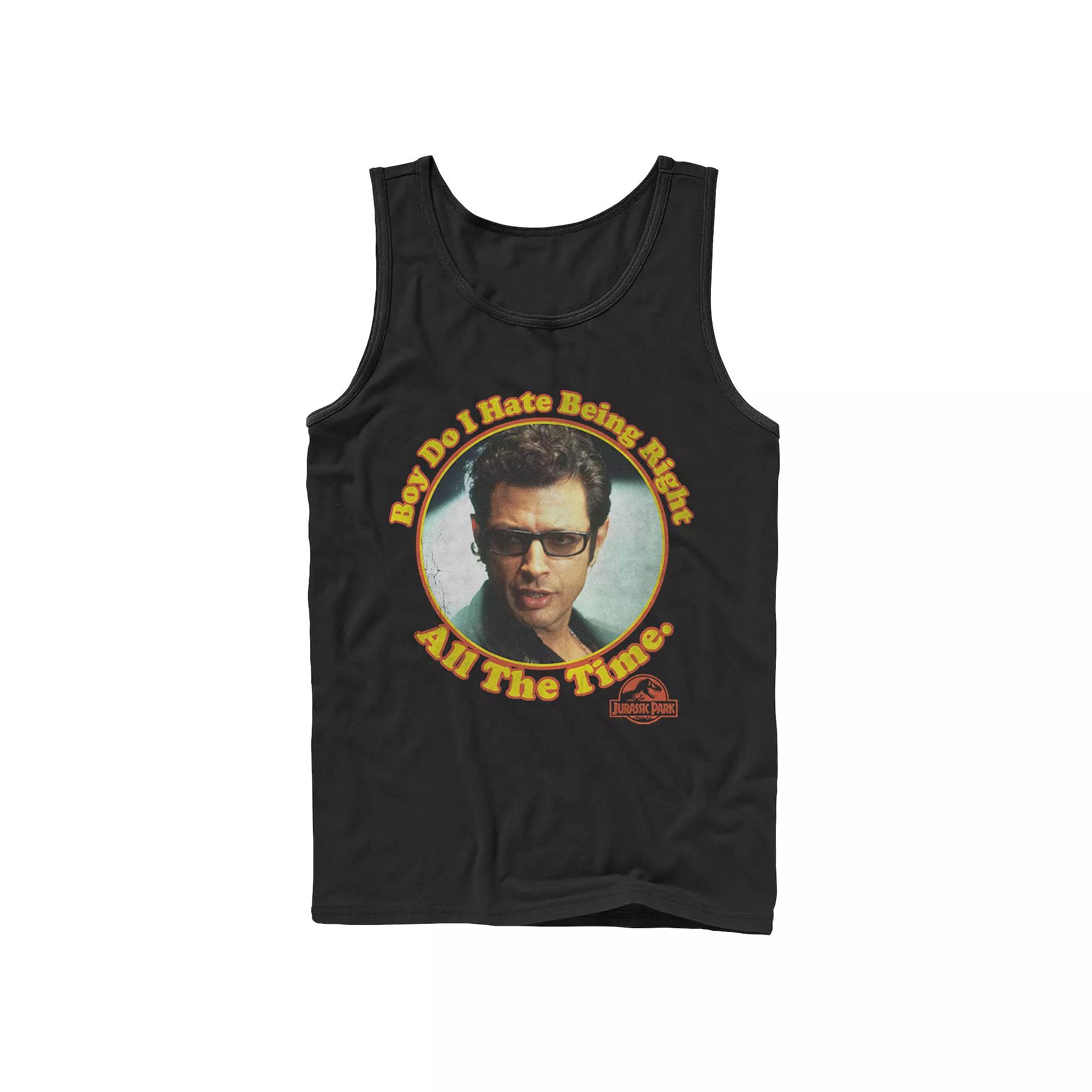 Men's Jurassic Park Hate Being Right All The Time Tank Top,  Product Image