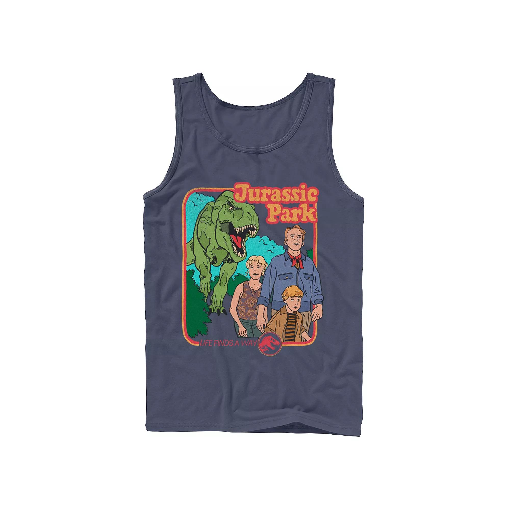 Men's Jurassic Park Vintage Characters Life Finds A Way Tank Top,  Product Image