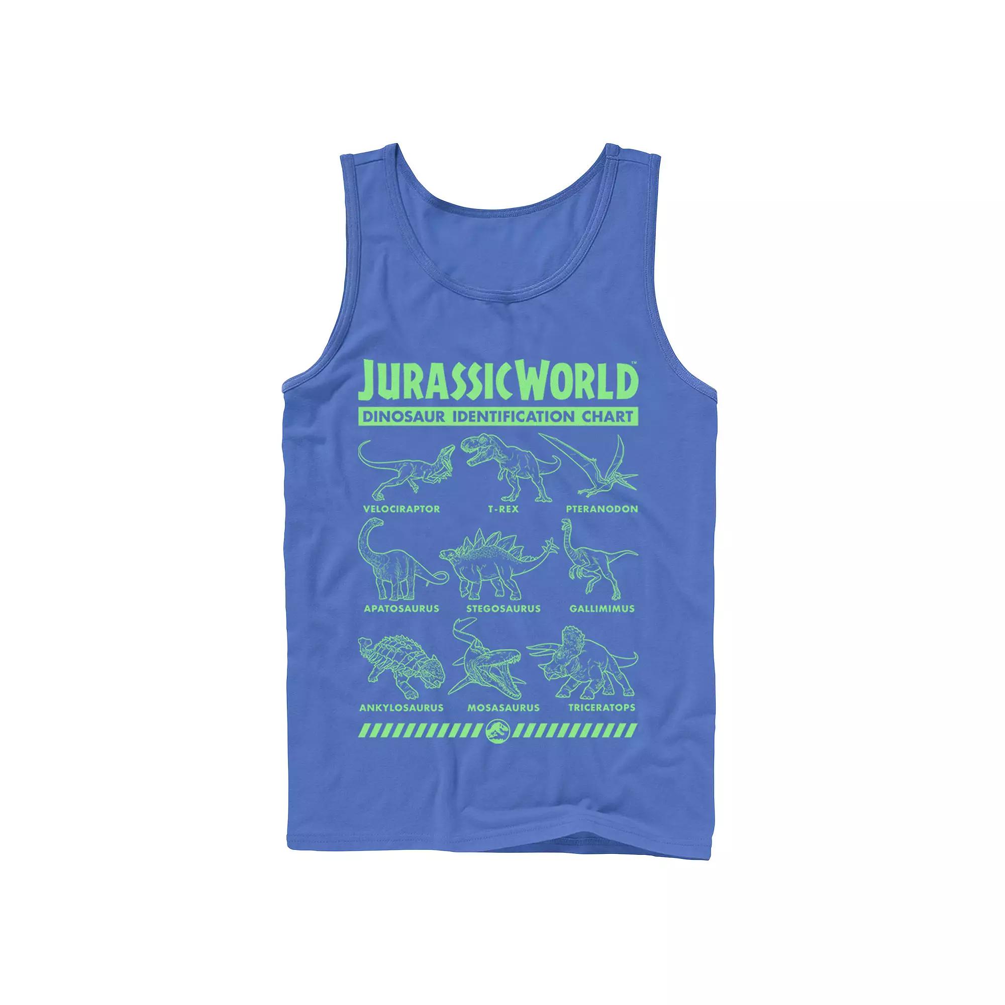Men's Jurassic World Two Dino Gradient ID Chart Tank Top,  Product Image