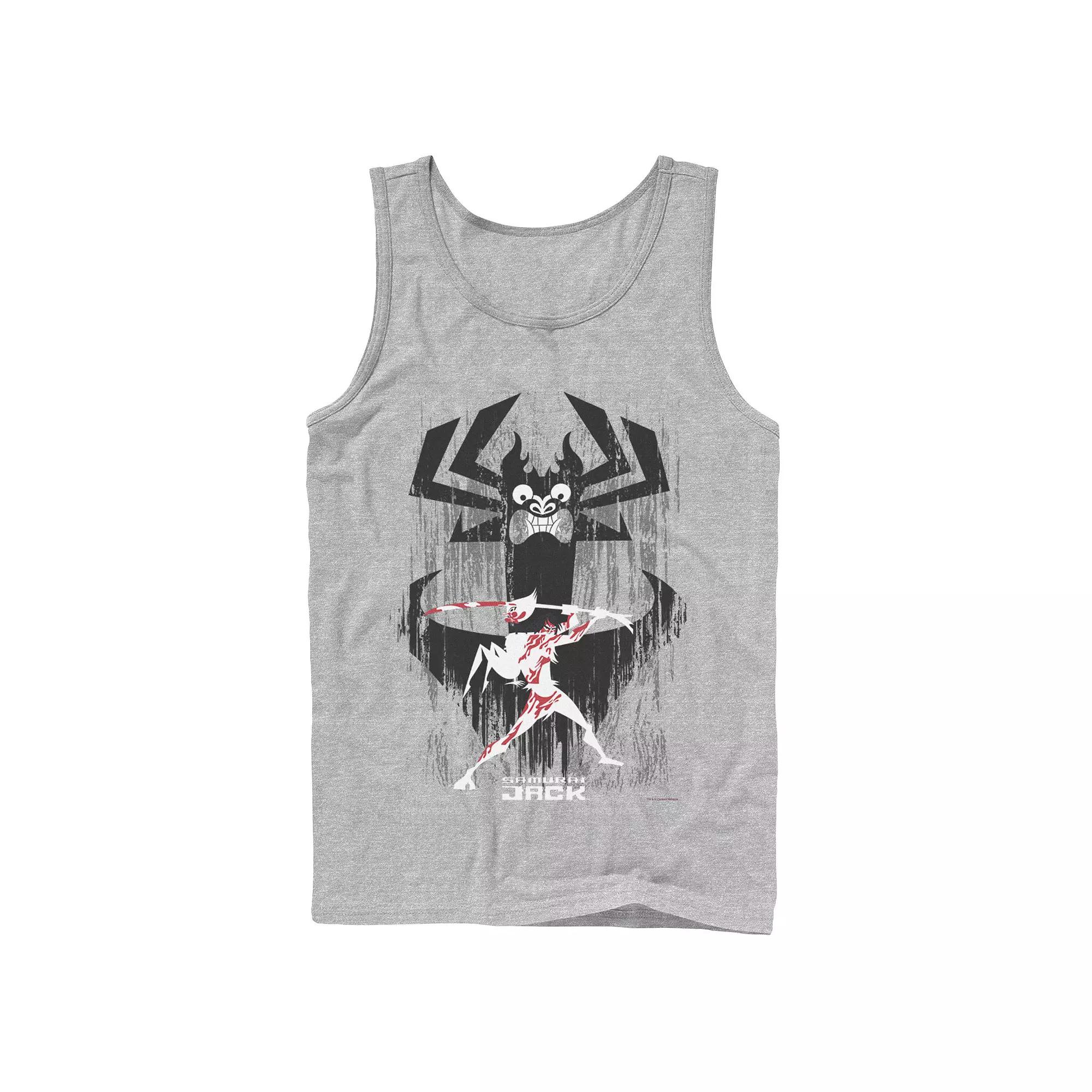 Men's Cartoon Network Samurai Jack Aku Sword Fight Splatter Tank Top,  Product Image