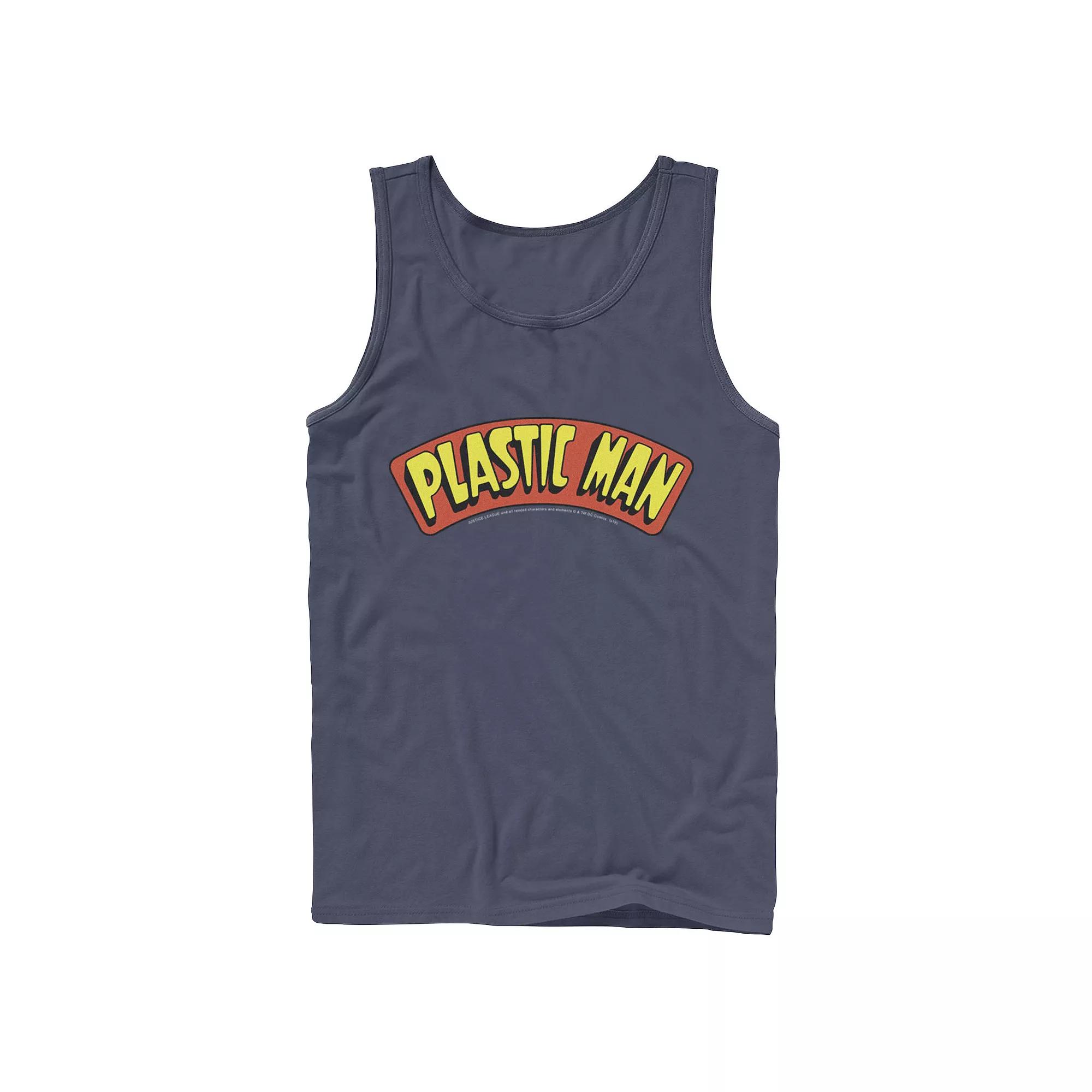 Men's DC Comics Plastic Man Text Logo Poster Tank Top,  Product Image
