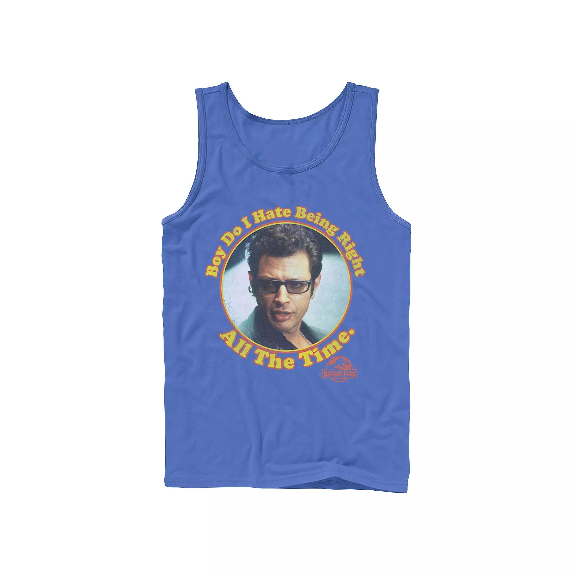 Men's Jurassic Park Hate Being Right All The Time Tank Top,  Product Image