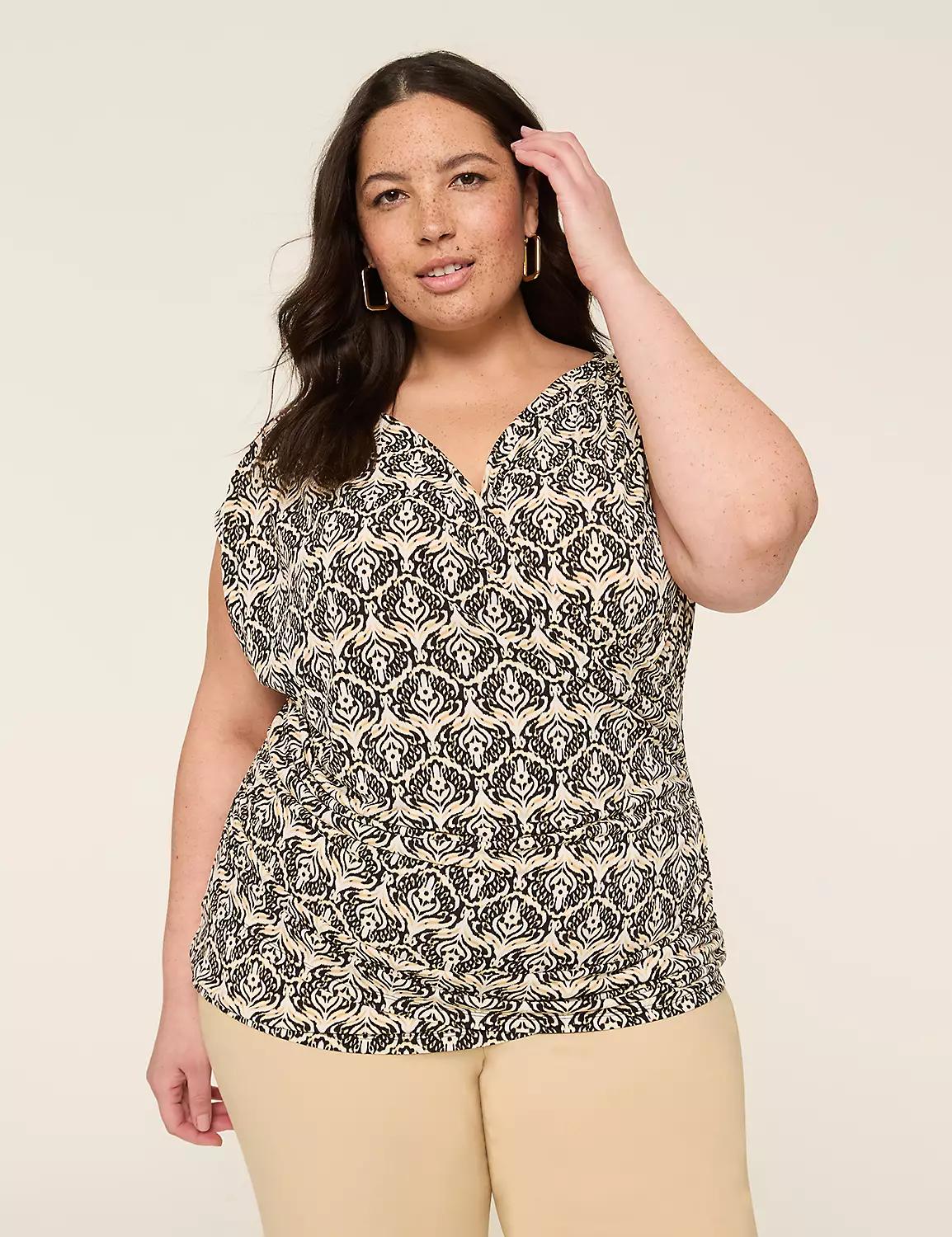 V-Neck Shirred Wrap Top Product Image