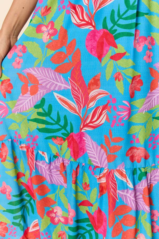 Tropical Touch Green Floral Maxi Dress FINAL SALE Product Image