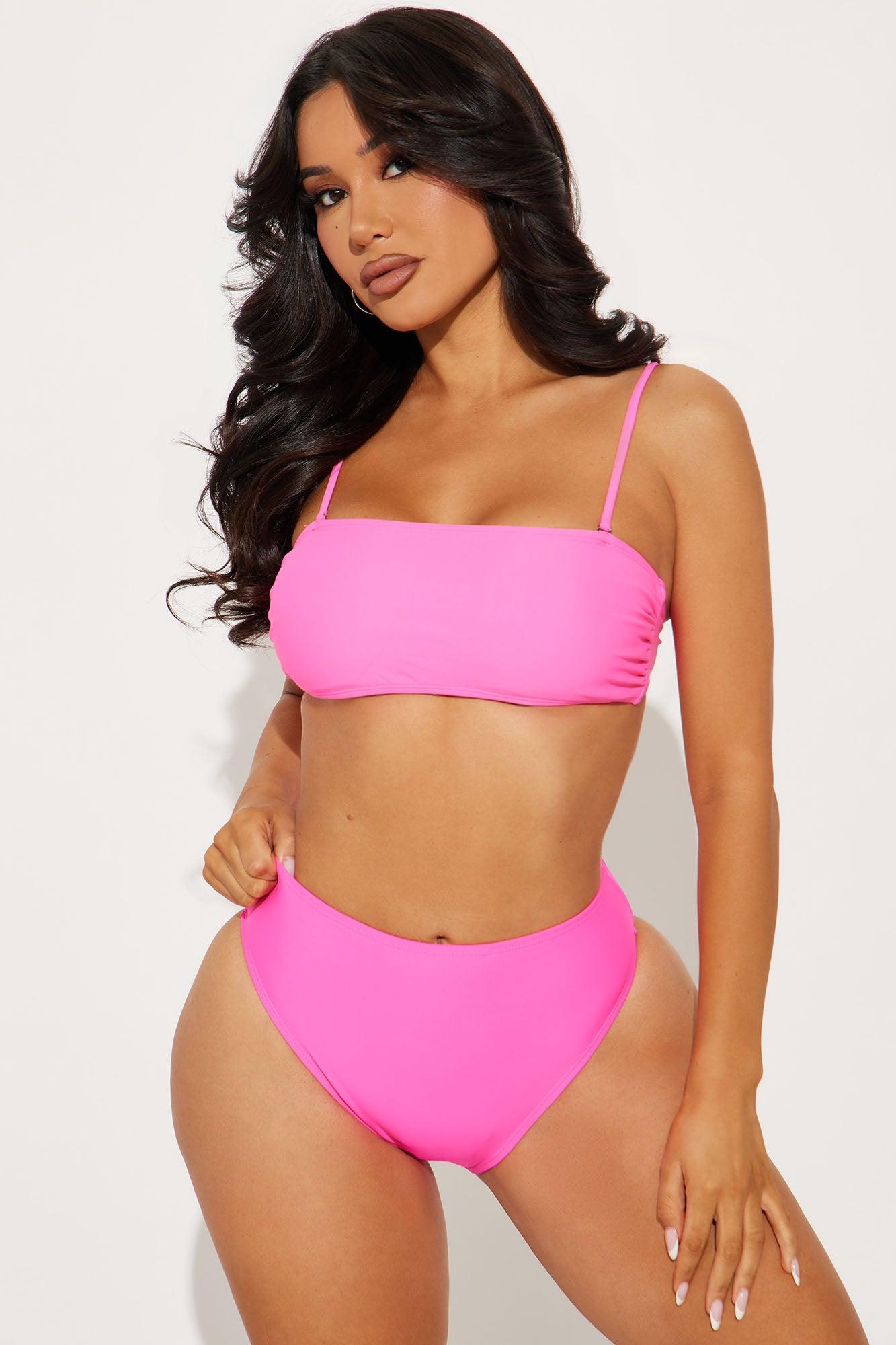 Maui Mix And Match Bandeau Bikini Top - Hot Pink Product Image