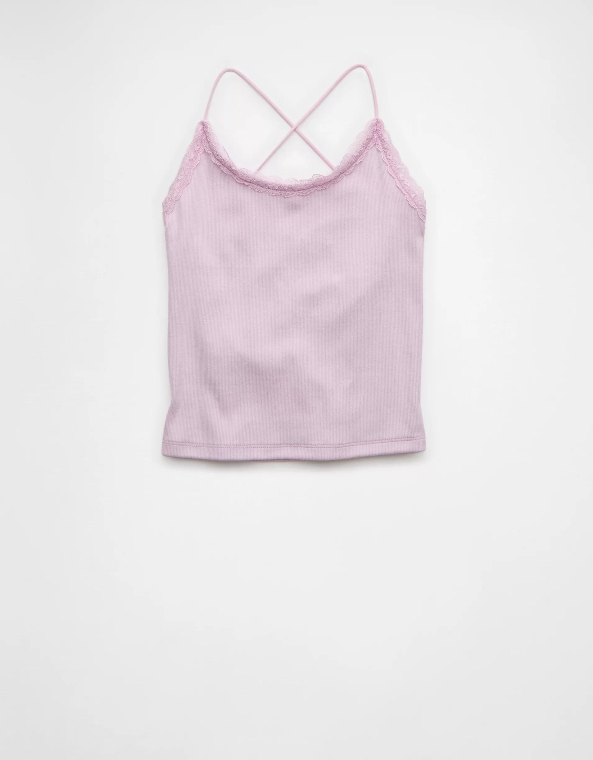 AE Strappy Go Lucky Cropped Lace Tank Top Product Image