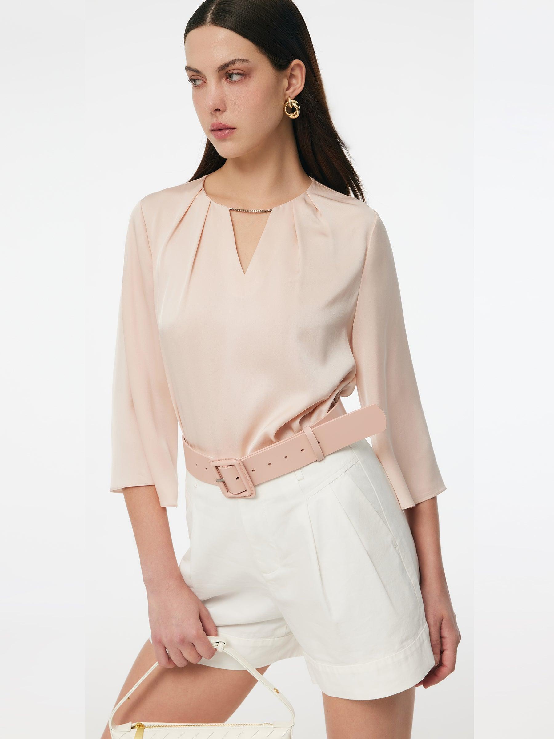 22MM Mulberry Silk 3/4 Sleeve Women Blouse Product Image