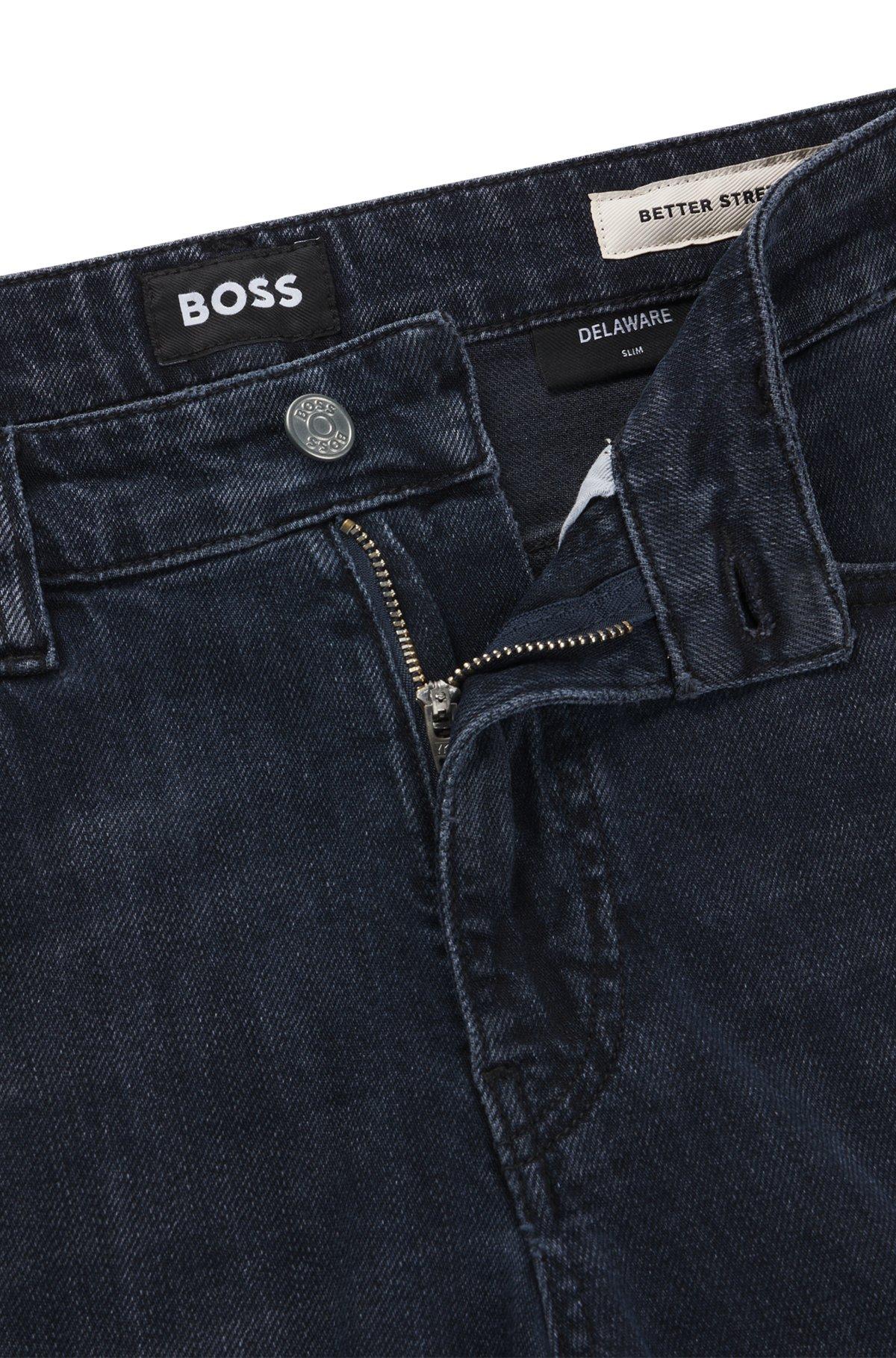 Delaware slim-fit jeans in dark-blue stretch denim Product Image