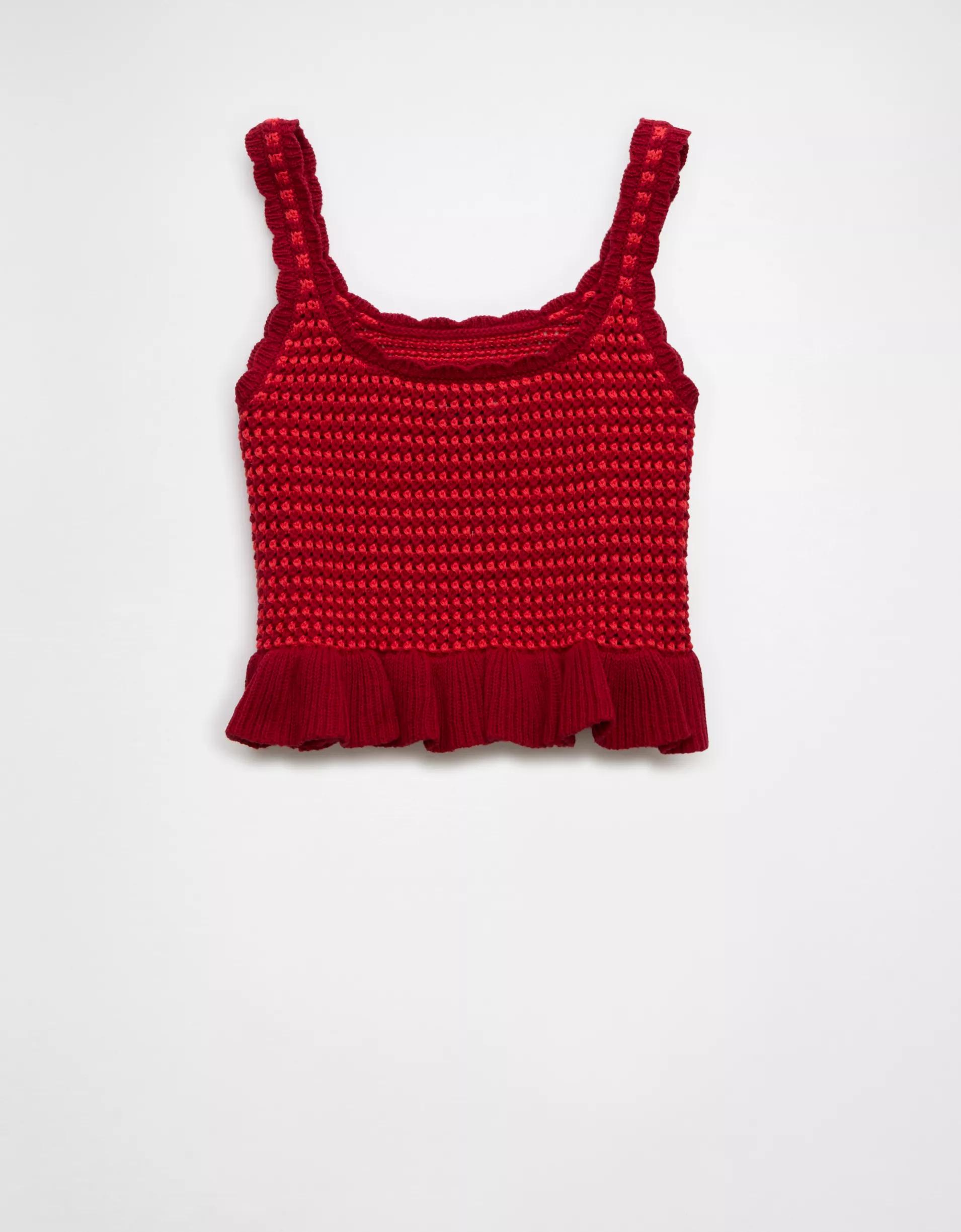 AE Crochet Peplum Tank Top Product Image