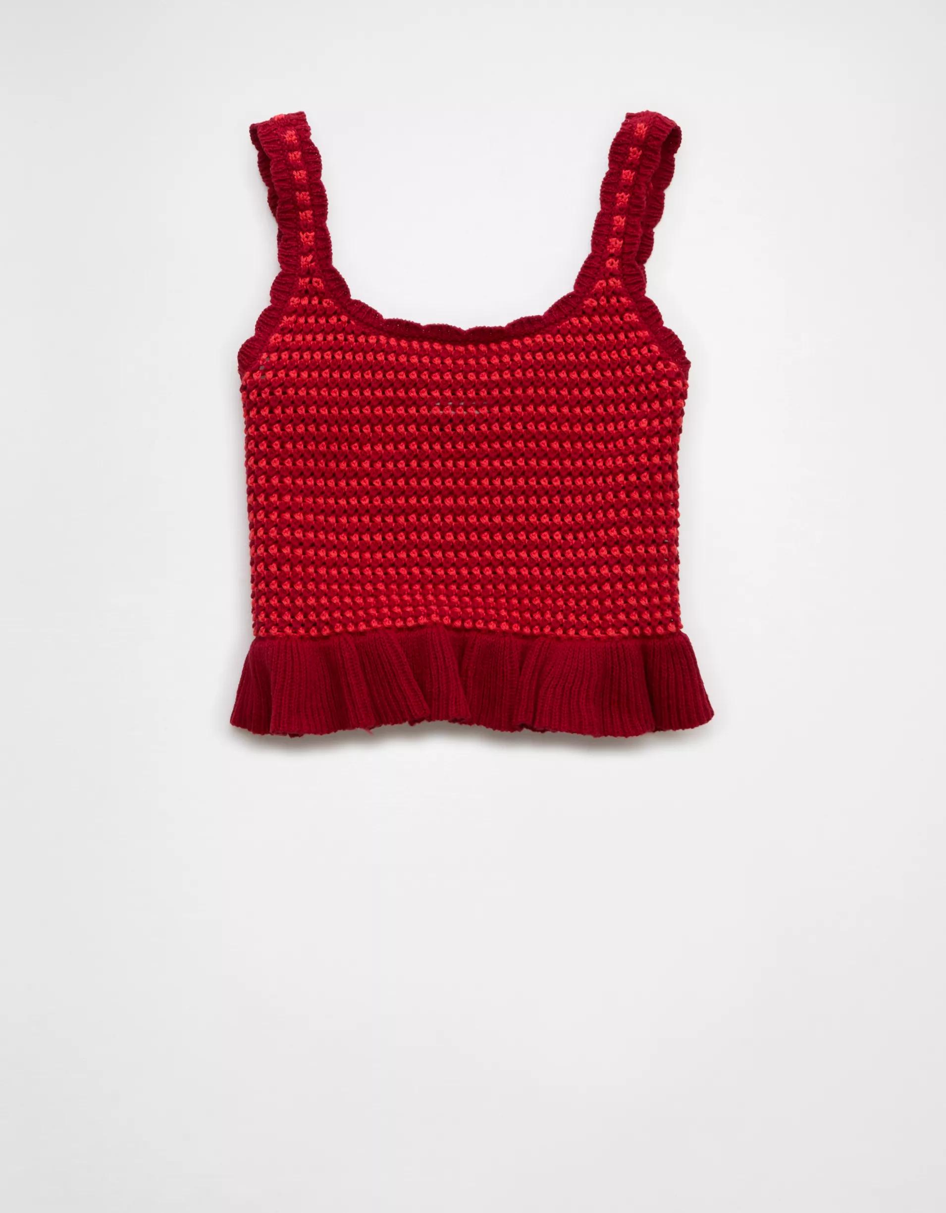AE Crochet Peplum Tank Top Product Image