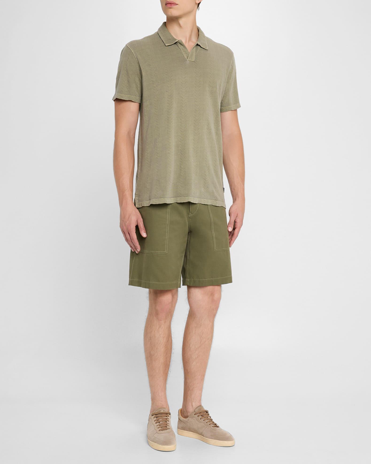 Men's Zion Jacquard Johnny Collar Polo Shirt Product Image