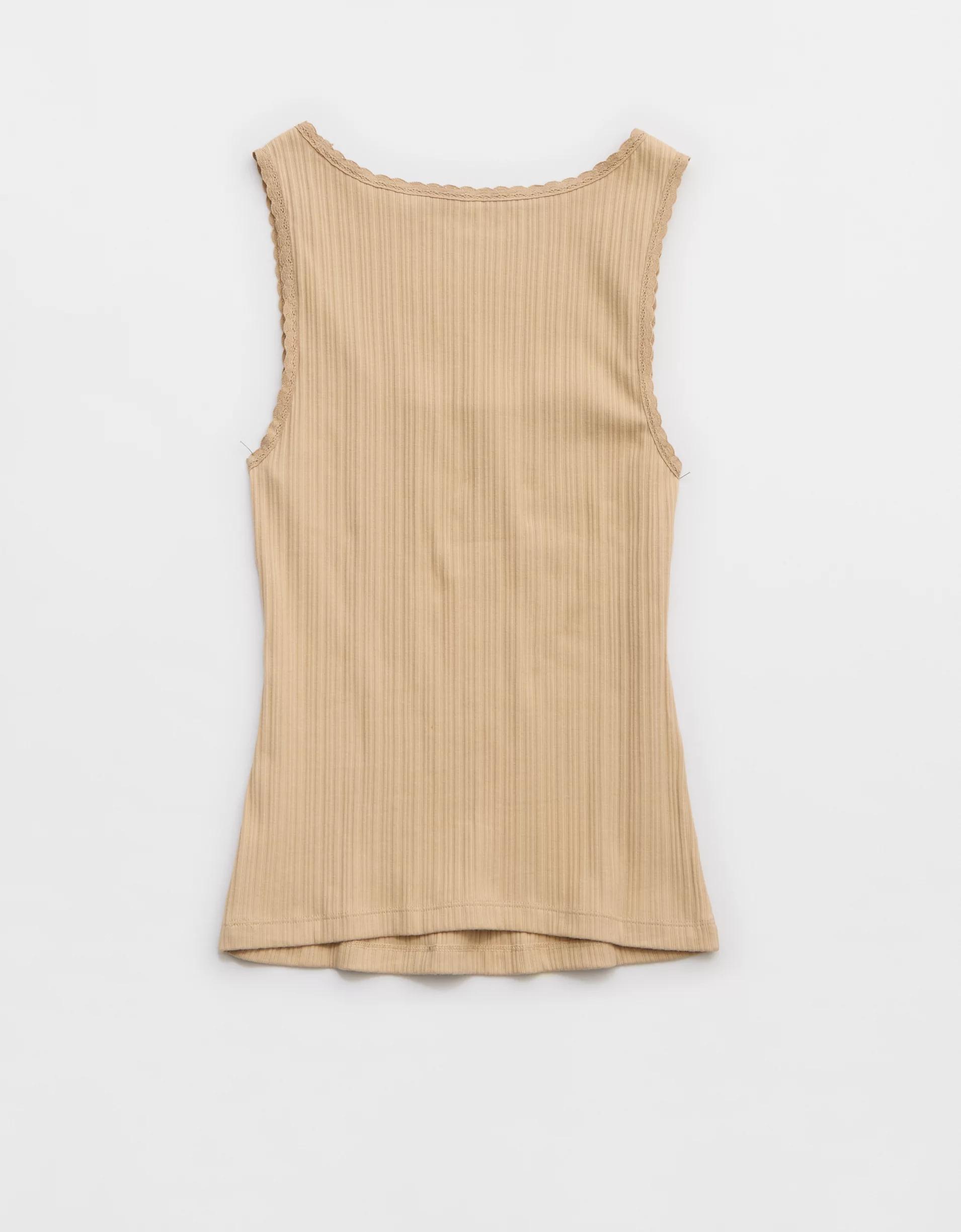Aerie Ribbed Scoop Neck Tank Top Product Image