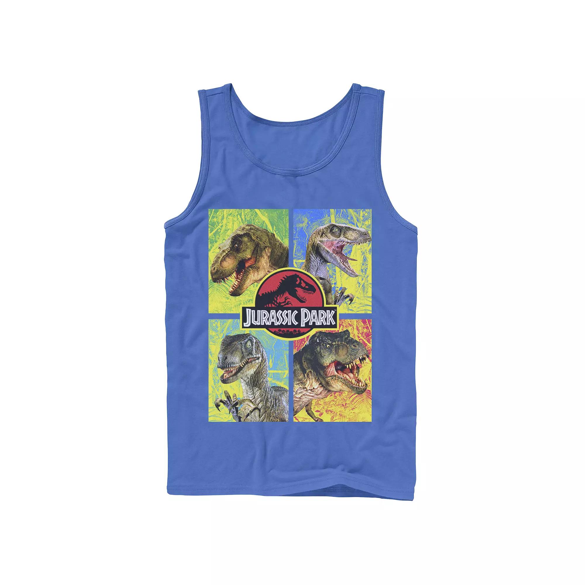 Men's Jurassic Park Four Different Dinosaur Faces Tank Top,  Product Image
