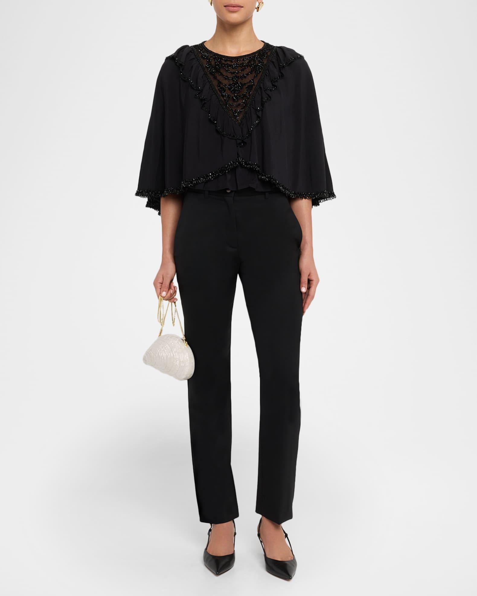 Shanna Beaded Lace Cropped Blouse Product Image