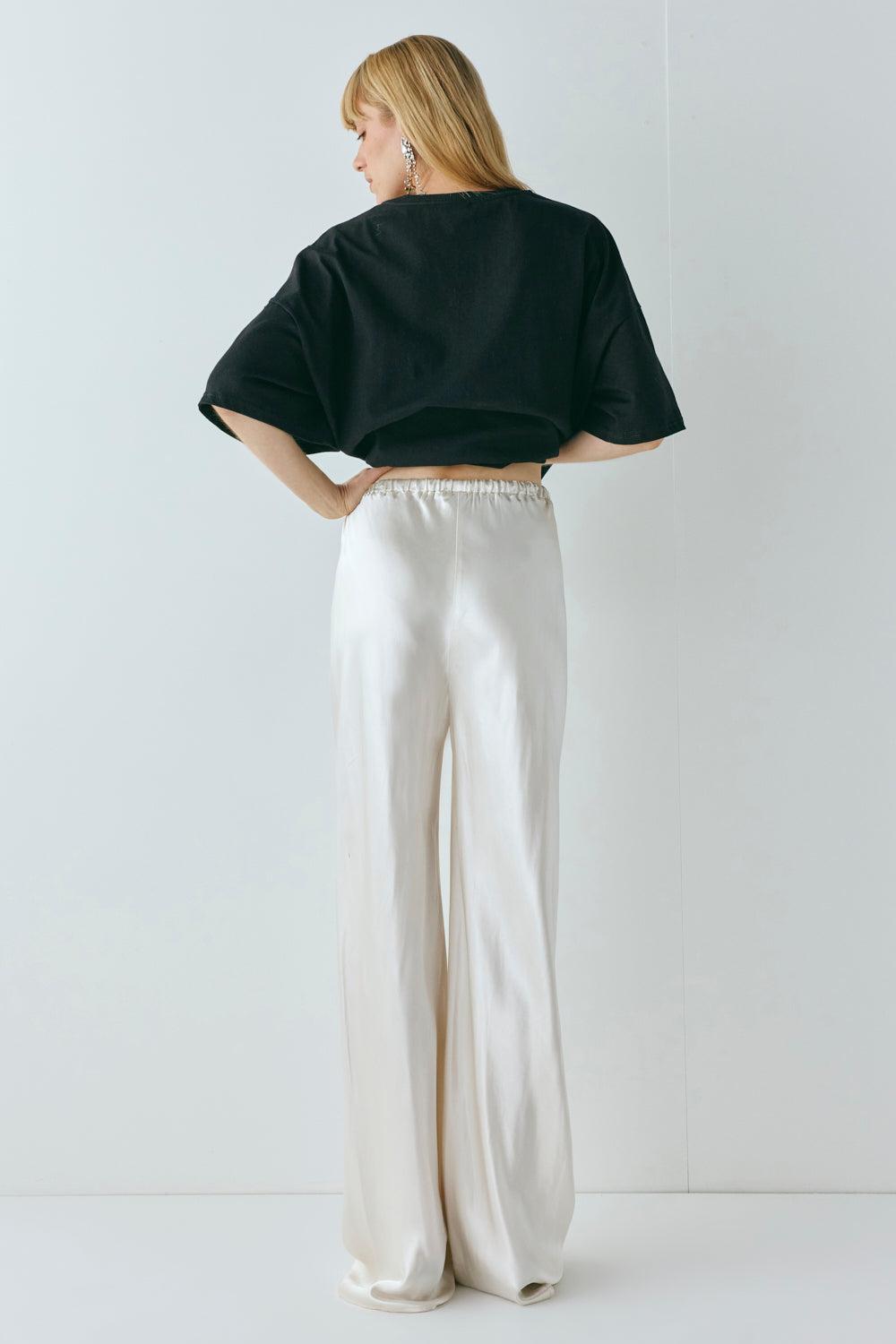Rae Satin Pants Cream Product Image