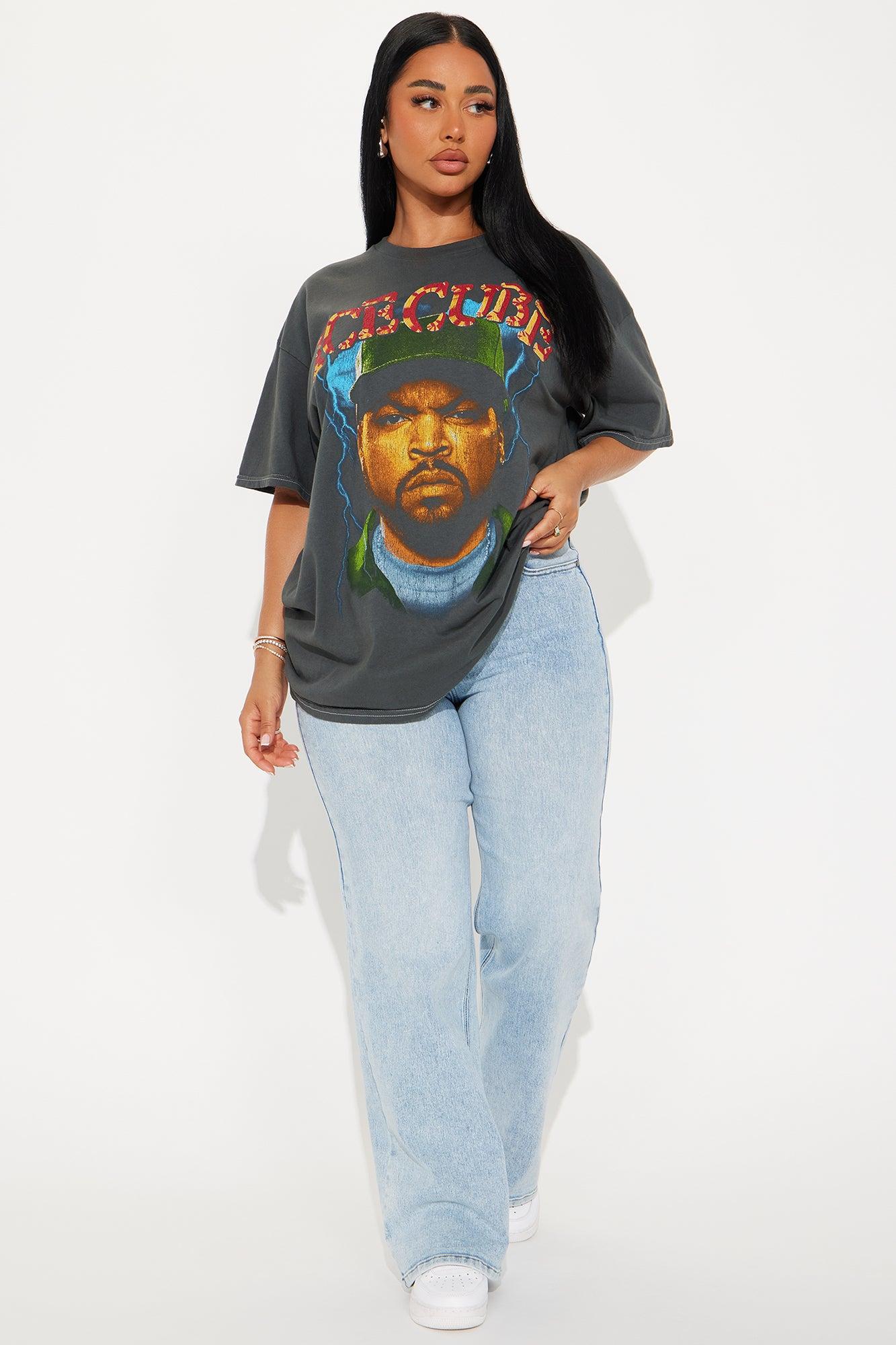 Ice Cube Jumbo Washed Oversized Tee - Black Female Product Image