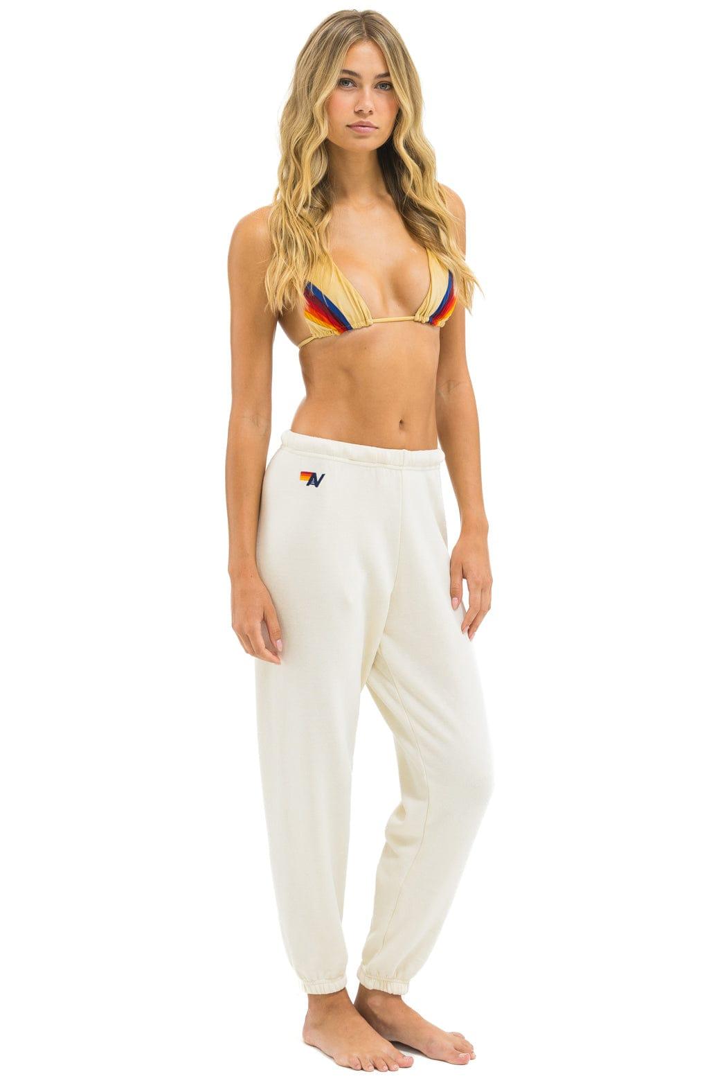 5 STRIPE SWEATPANTS - VINTAGE WHITE // WHITE GREY Female Product Image