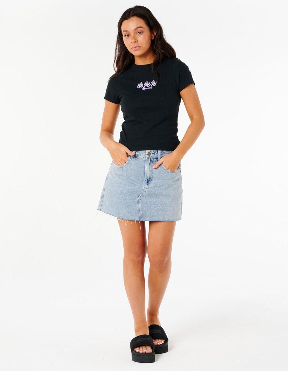 RIP CURL Neon Isles Womens Fitted Tee - BLACK Product Image