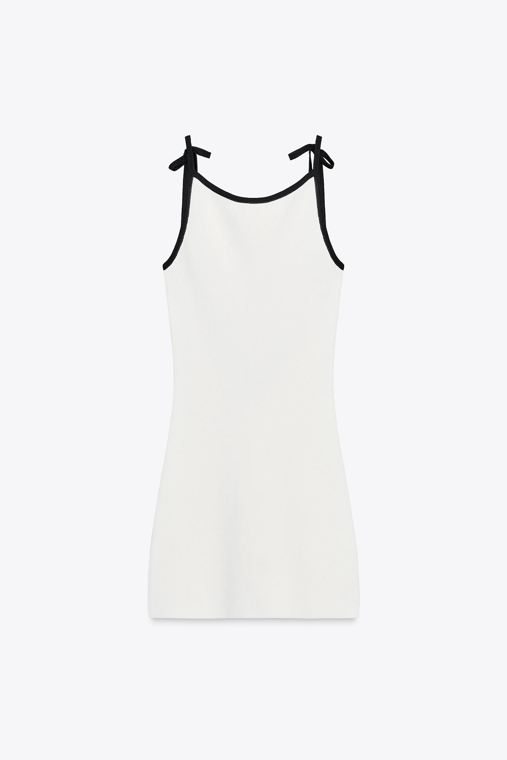 CONTRAST TIE KNIT MINI DRESS Product Image