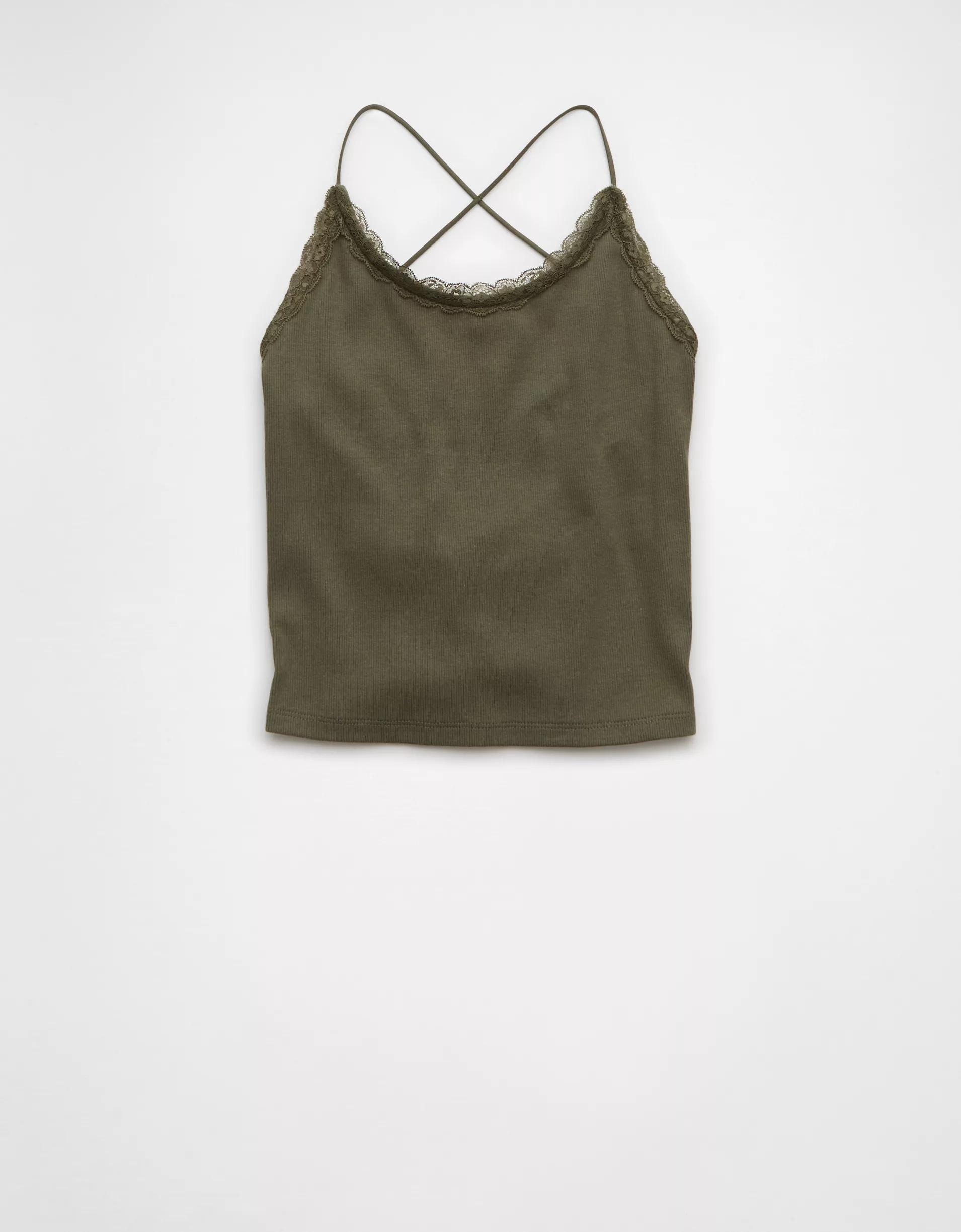 AE Strappy Go Lucky Cropped Lace Tank Top Product Image