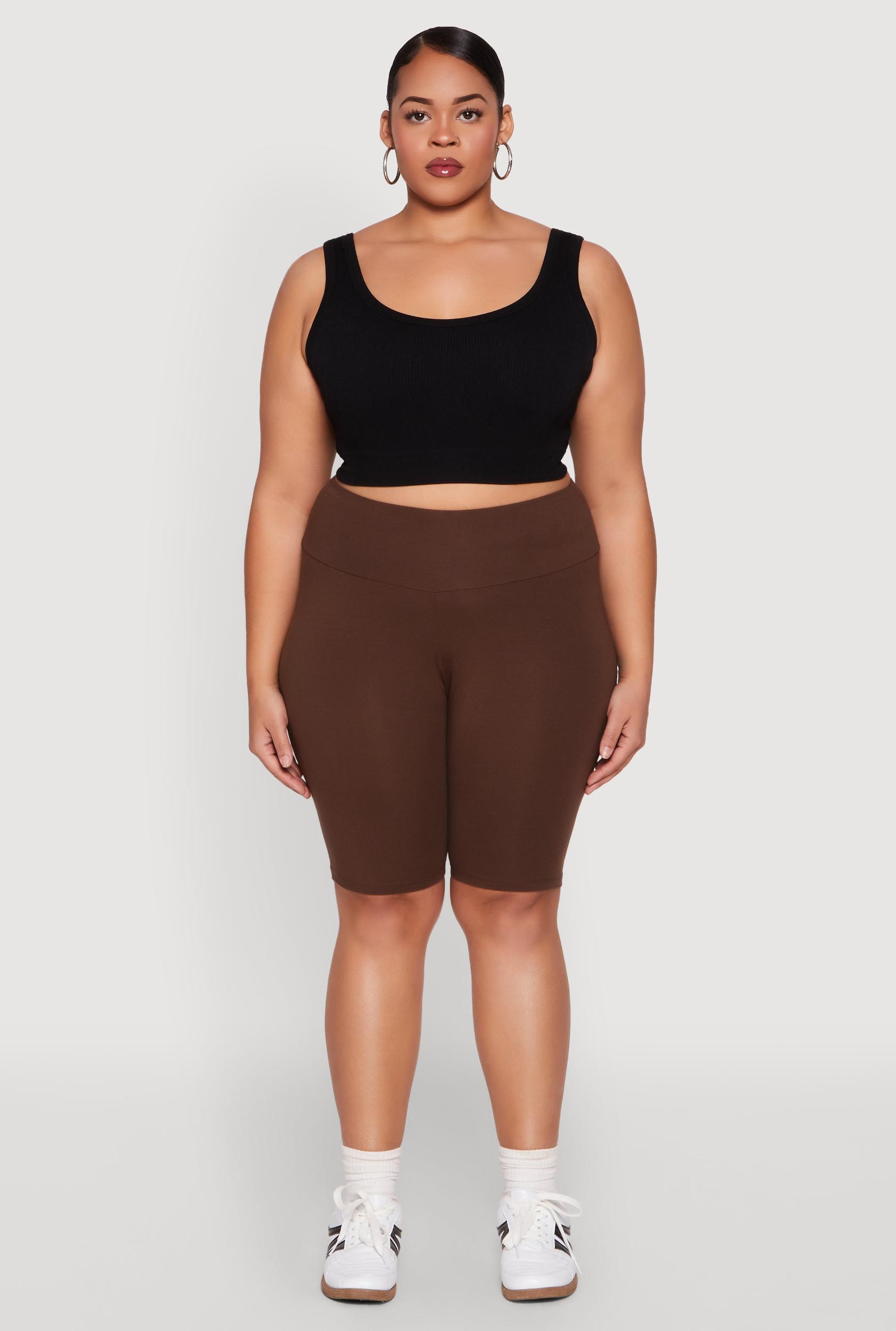 Womens Plus Size High Waisted Bike Shorts Product Image