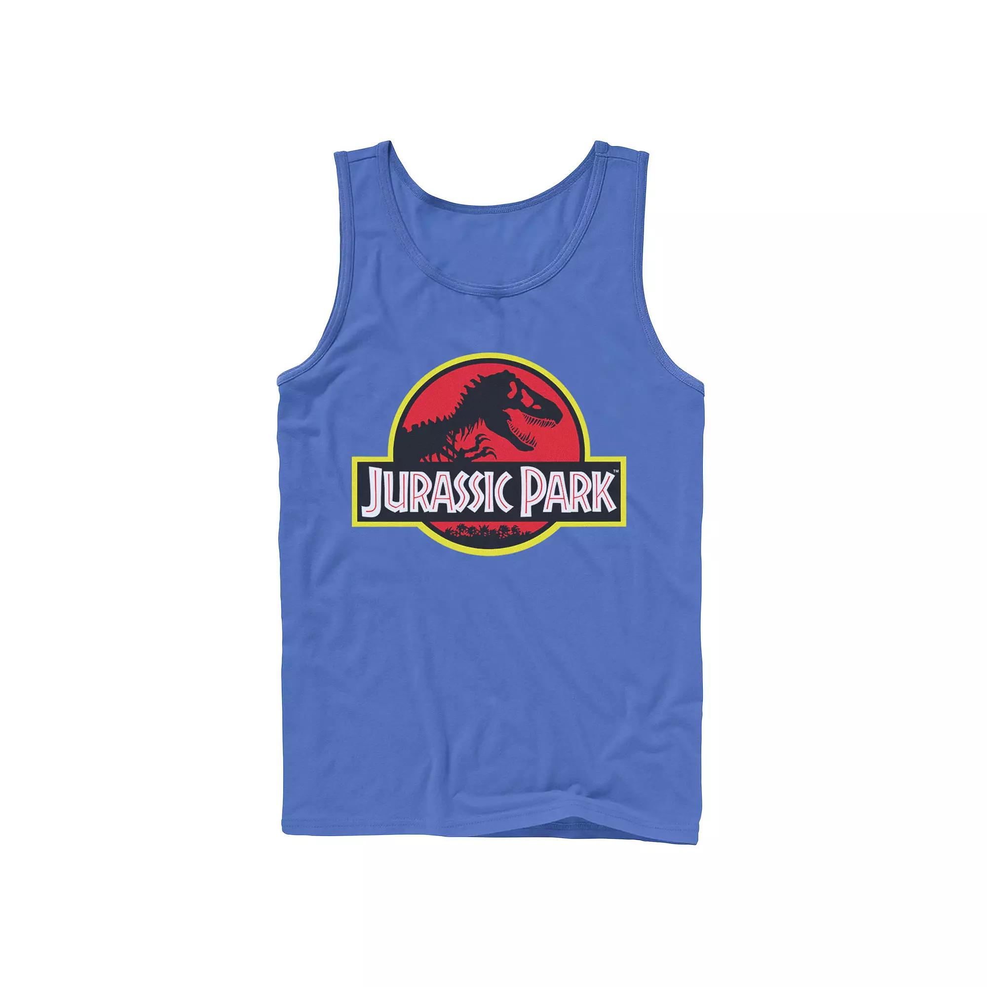 Men's Jurassic Park Red & Yellow Outline Logo Graphic Tank Top,  Product Image