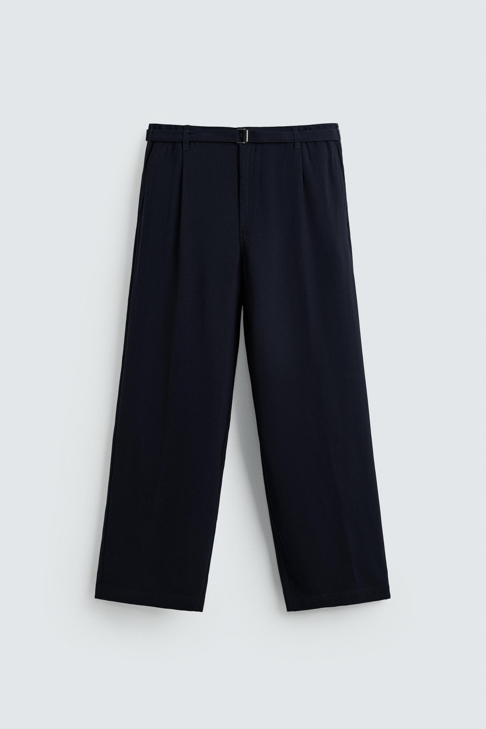 RELAXED FIT BELTED PANTS Product Image