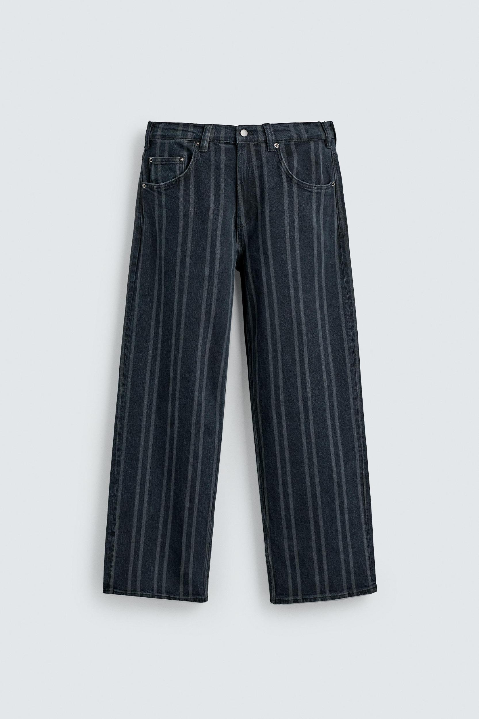 STRIPED RELAXED FIT JEANS Product Image
