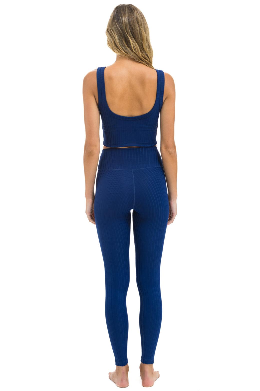 WIDE RIB FULL LENGTH HI-RISE LEGGINGS - NAVY Female Product Image